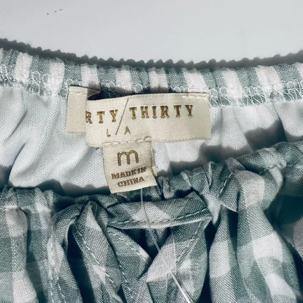 NWT Thirty/Thirty LA Green & White Gingham Dress, Babydoll Mini Dress, Medium - Picture 7 of 15